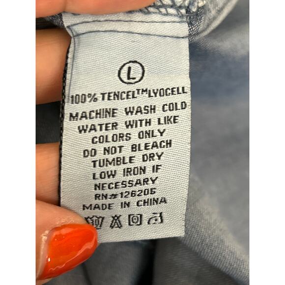 Just Living Womens L Tencel Lightweight Tie Waist Wide Leg Denim Jeans NEW - Picture 5 of 7